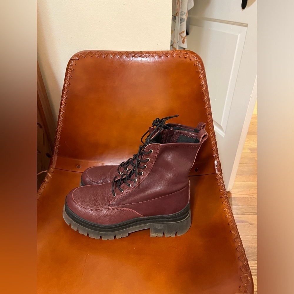Free People Baxter lug sole boots in wine - Picture 8 of 10